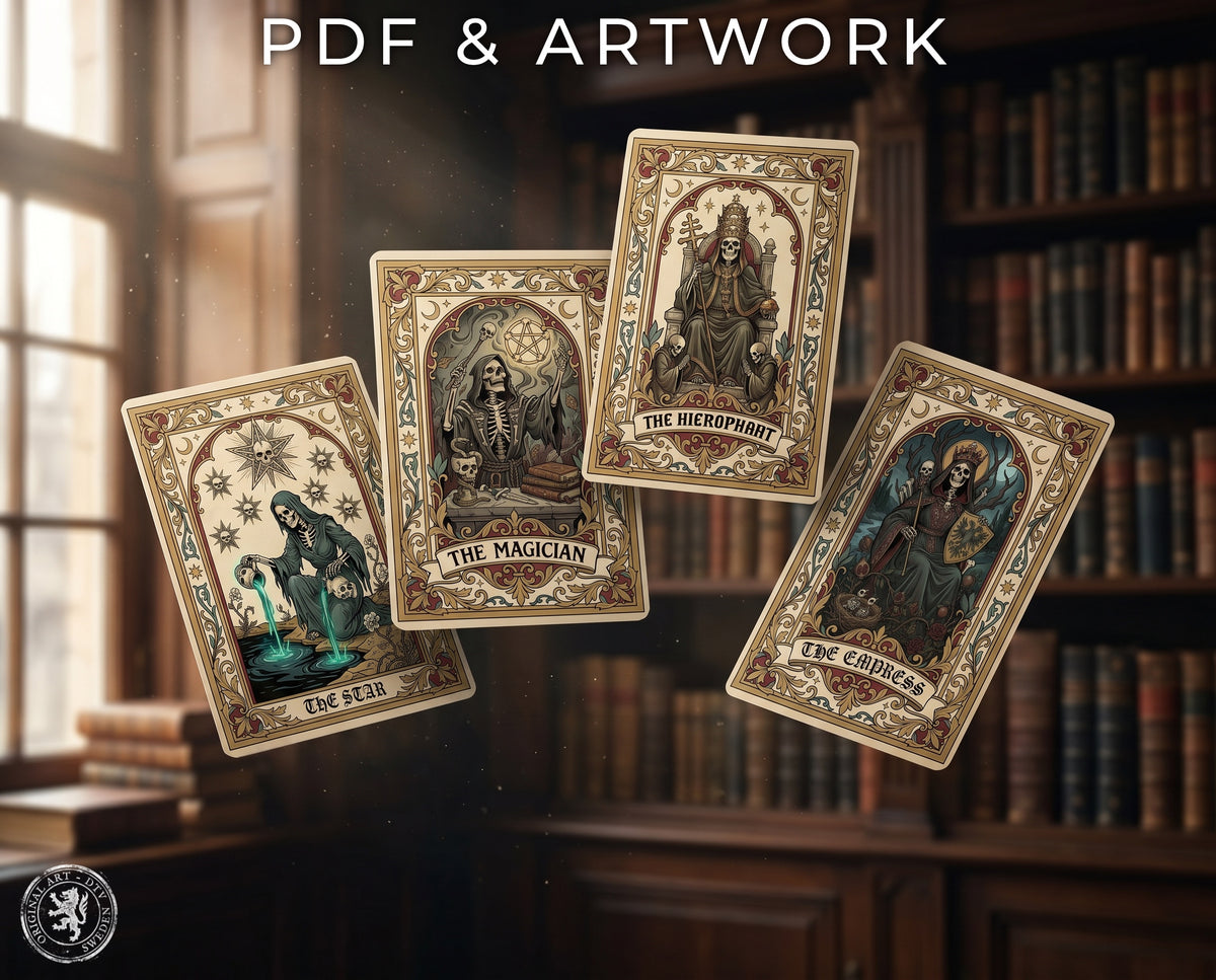 Tarot Card Builder Tattoo Stencils – 300+ Procreate Stamps – preview 8