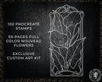 Flower Tattoo Stencils – 102+ Procreate Stamps – preview 5