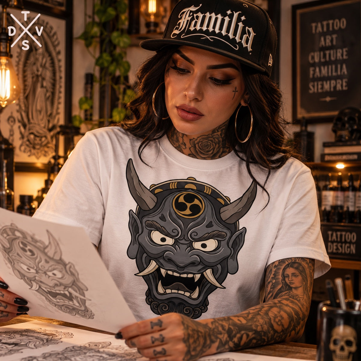 Hannya & Japanese Mask Tattoo Stencils – 112+ Procreate Stamps – preview 2