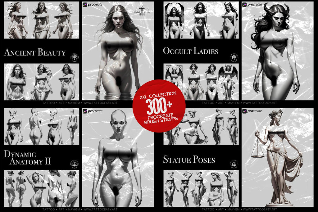 Artist Anatomy – 300+ Female Body Procreate Reference Stamps