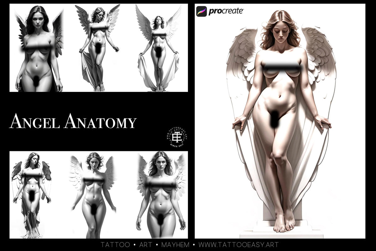 Artist Anatomy – 300+ Female Body Procreate Reference Stamps – preview 3