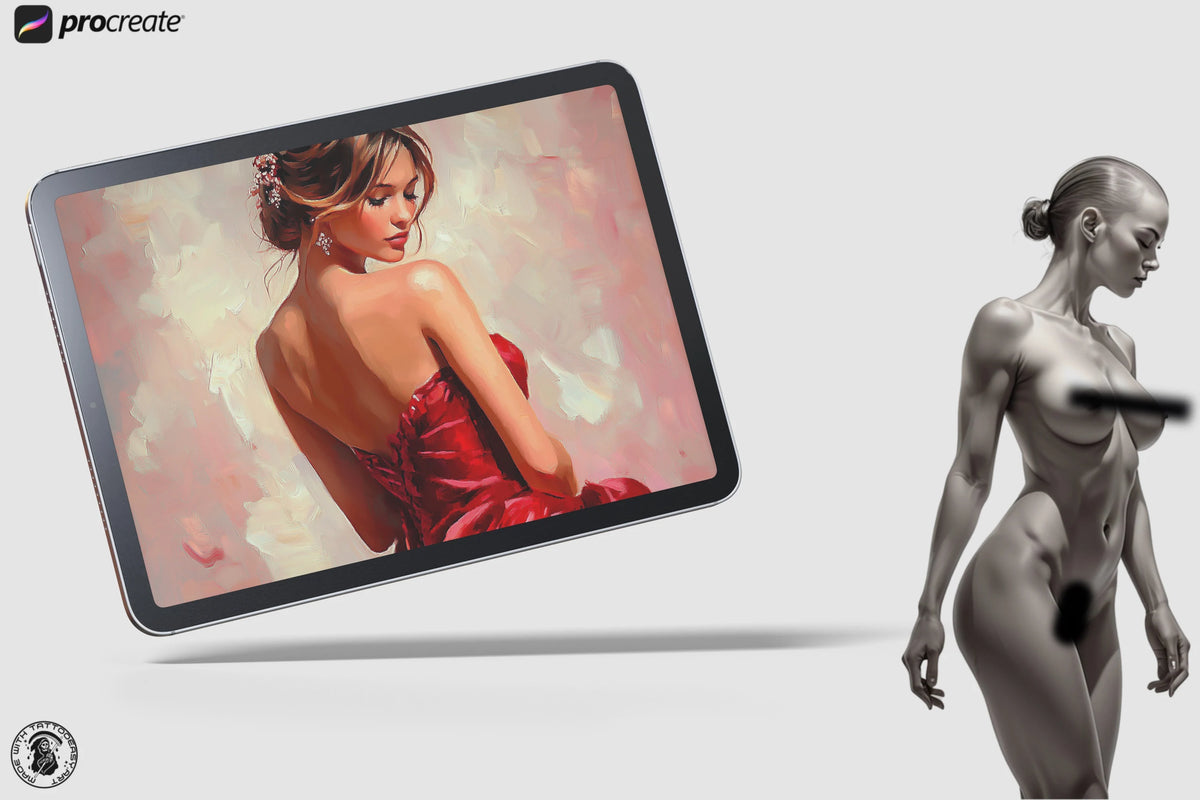 Artist Anatomy – 300+ Female Body Procreate Reference Stamps – preview 4