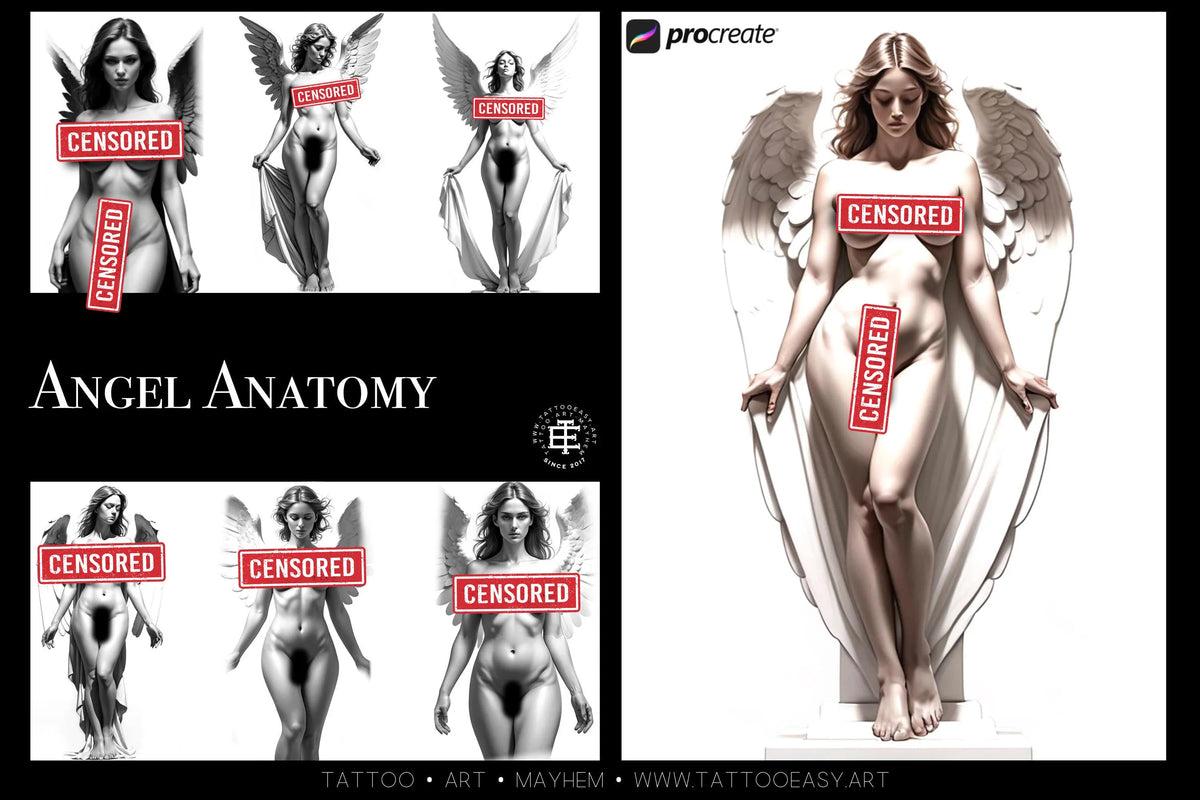 Artist Anatomy – 300+ Female Body Procreate Reference Stamps – preview 6