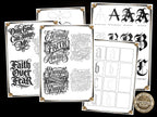Custom Tattoo Lettering, Chicano black letter, Pdf digital download