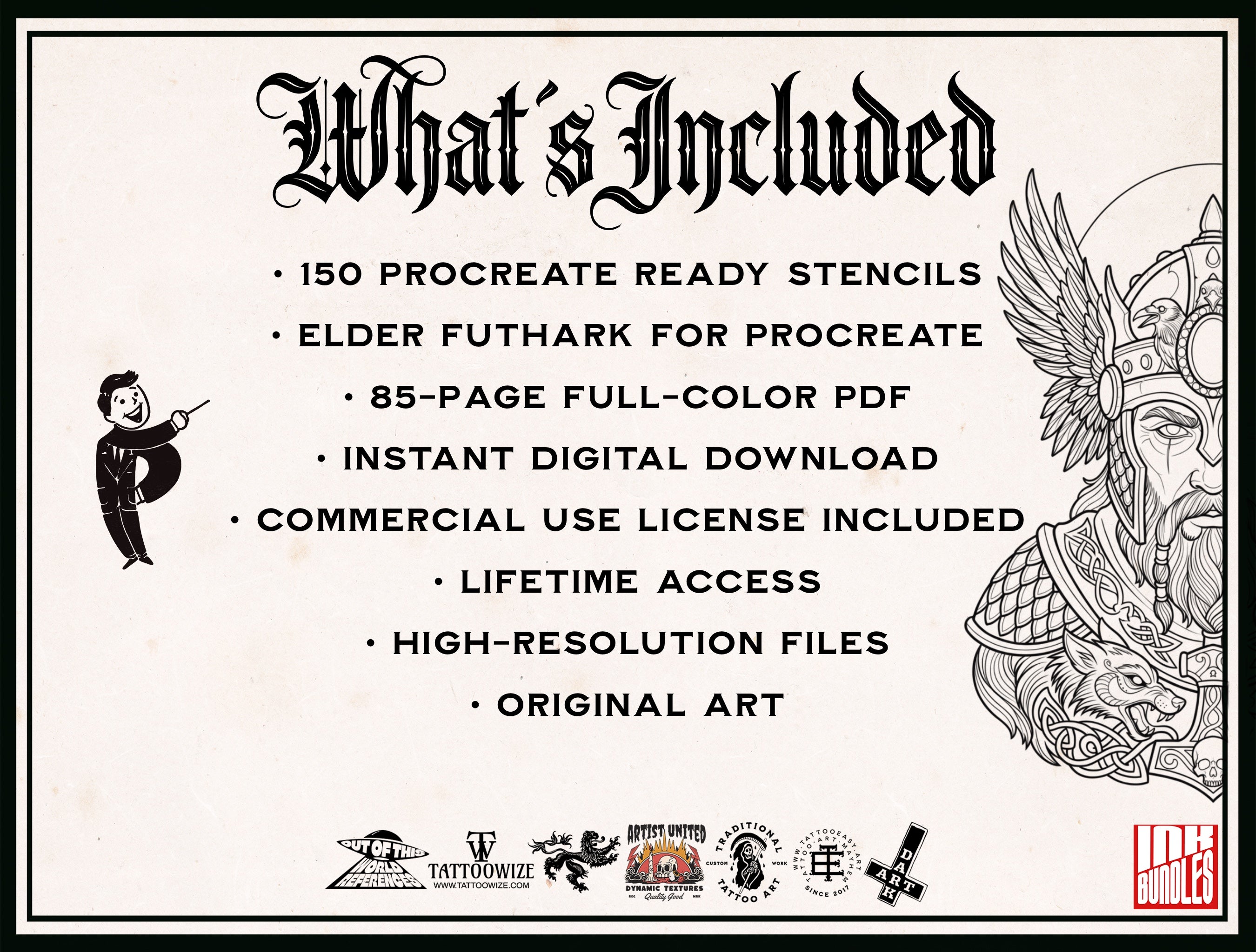 Northern Mythology, Traditional Viking – Stencils & Flash Art  Procreate, PDF  Tattoo References