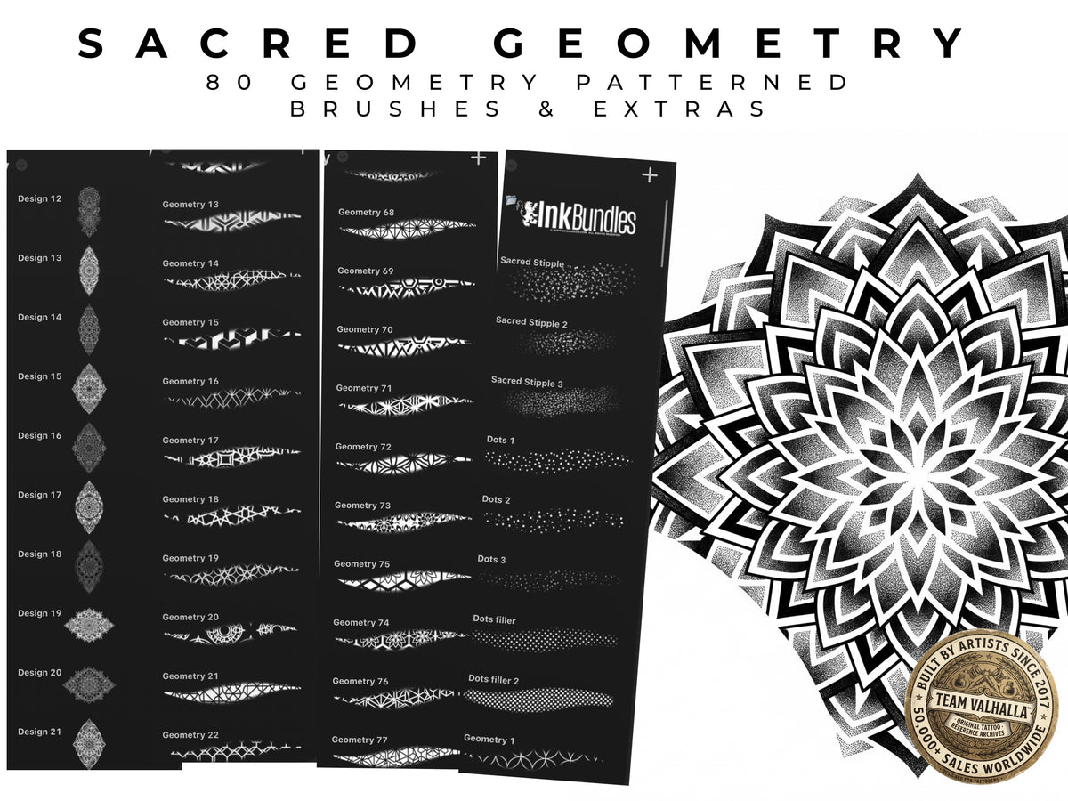 Sacred Geometry Vol.2 – 180+ Procreate Brushes – preview 8