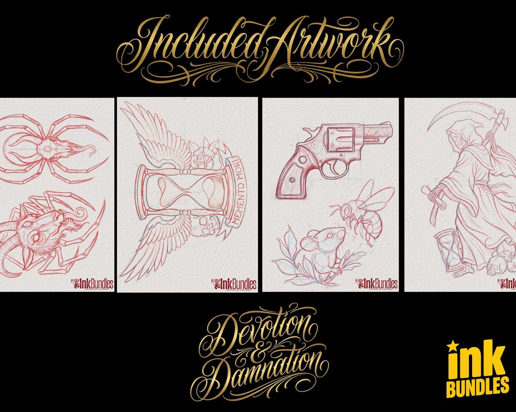 Devotion & Damnation – 88-Page Tattoo Sketchbook PDF – preview 2