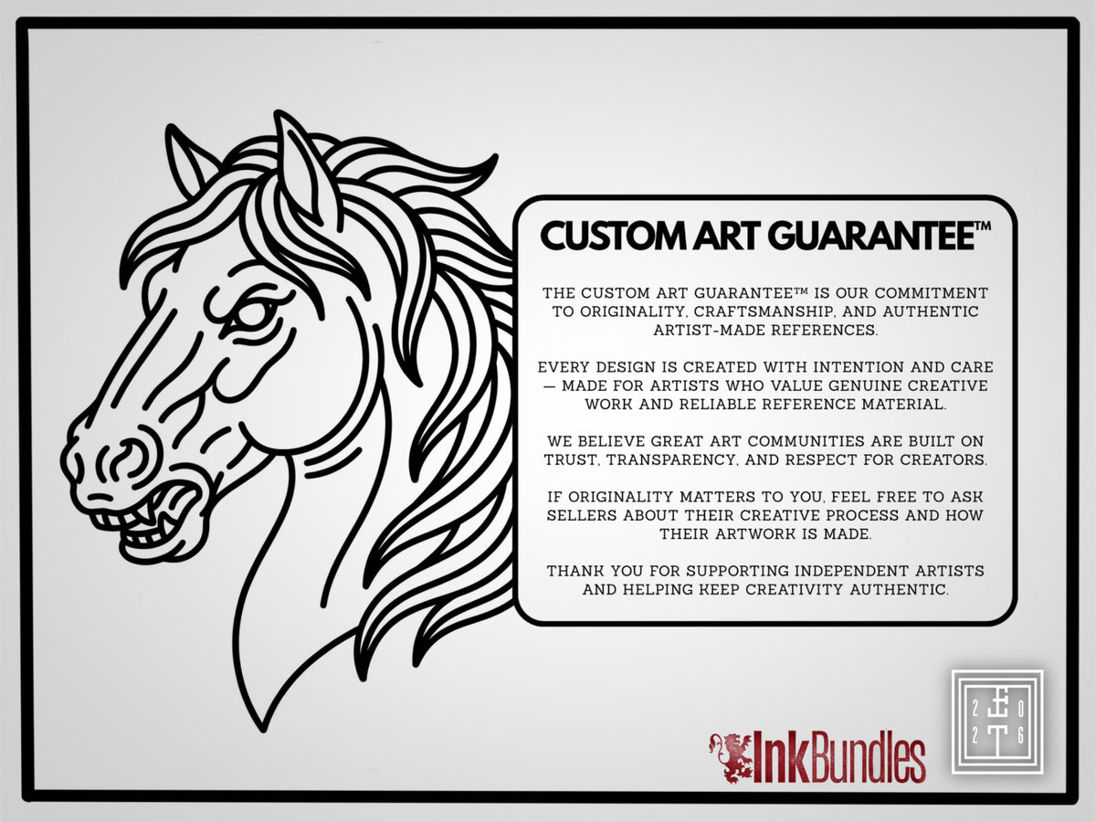 Procreate, Traditional Horses Tattoo flash art , 62 Unique references for Procreate, Outlined tattoo stencil art