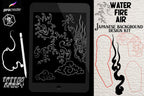 Japanese background design kit / ~ 100+ Procreate stamp brushes & textures