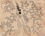 Japanese background design kit / ~ 100+ Procreate stamp brushes & textures