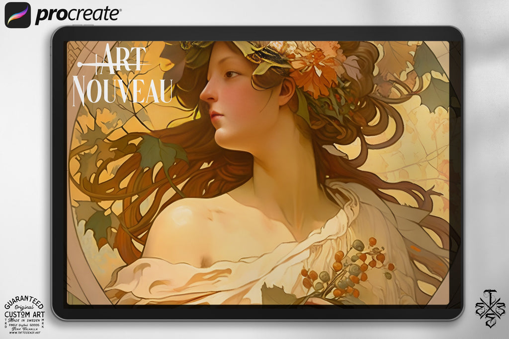 Art nouveau reference mega bundle, Procreate stamps and extras