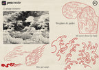 Japanese background design kit / ~ 100+ Procreate stamp brushes & textures