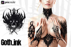 Goth Ink Tattoo Art: Procreate Stamps, Dark Calligraphy (Digital Download)