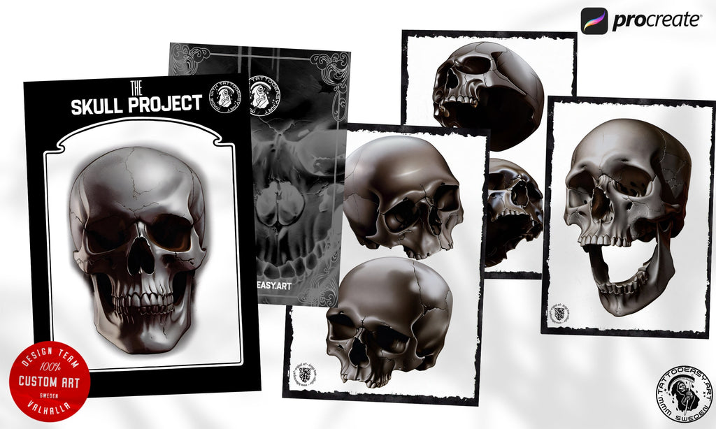 The skull project, 500 custom designs for Procreate