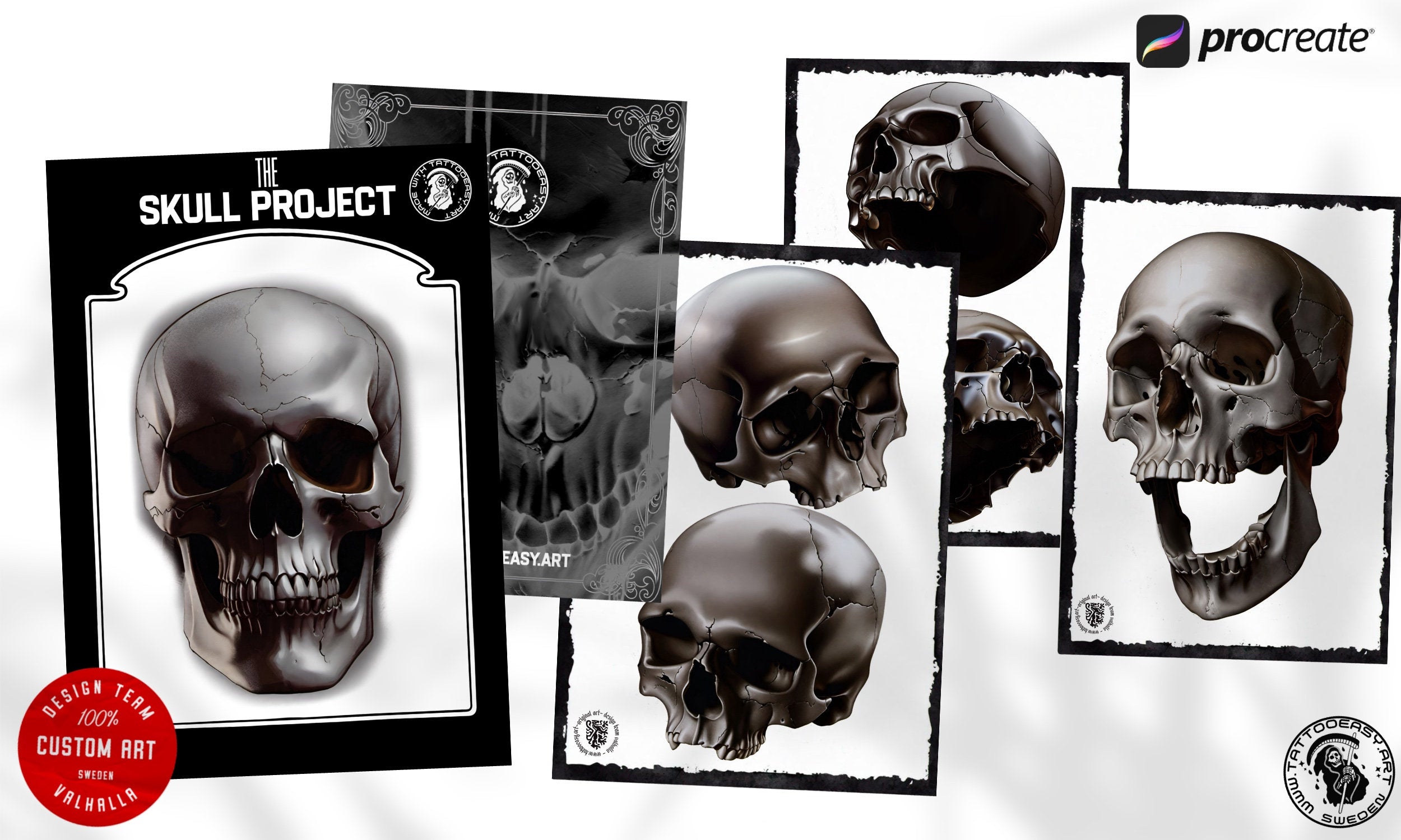 The skull project, 500 custom designs for Procreate
