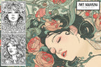 Art nouveau reference mega bundle, Procreate stamps and extras
