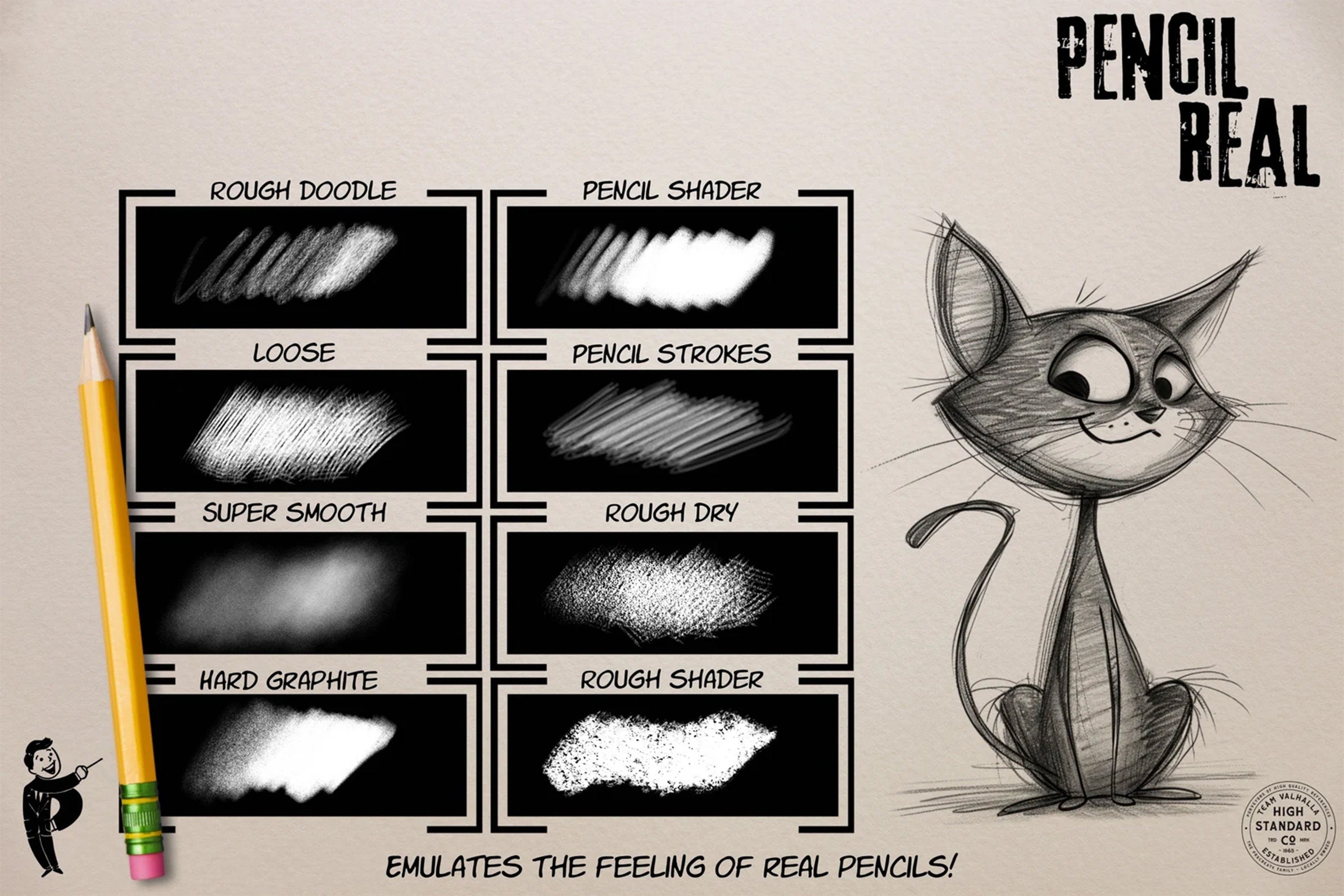 PencilReal ~ realistic pencil brush bundle for Procreate, XL creative kit!