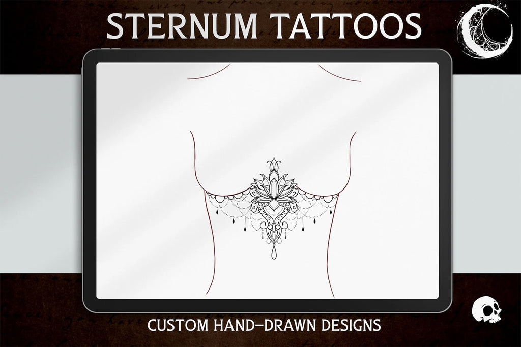 Sternum Tattoo Designs for Procreate: 25 Ready-Made Stamps + Construction Kit (Digital Download