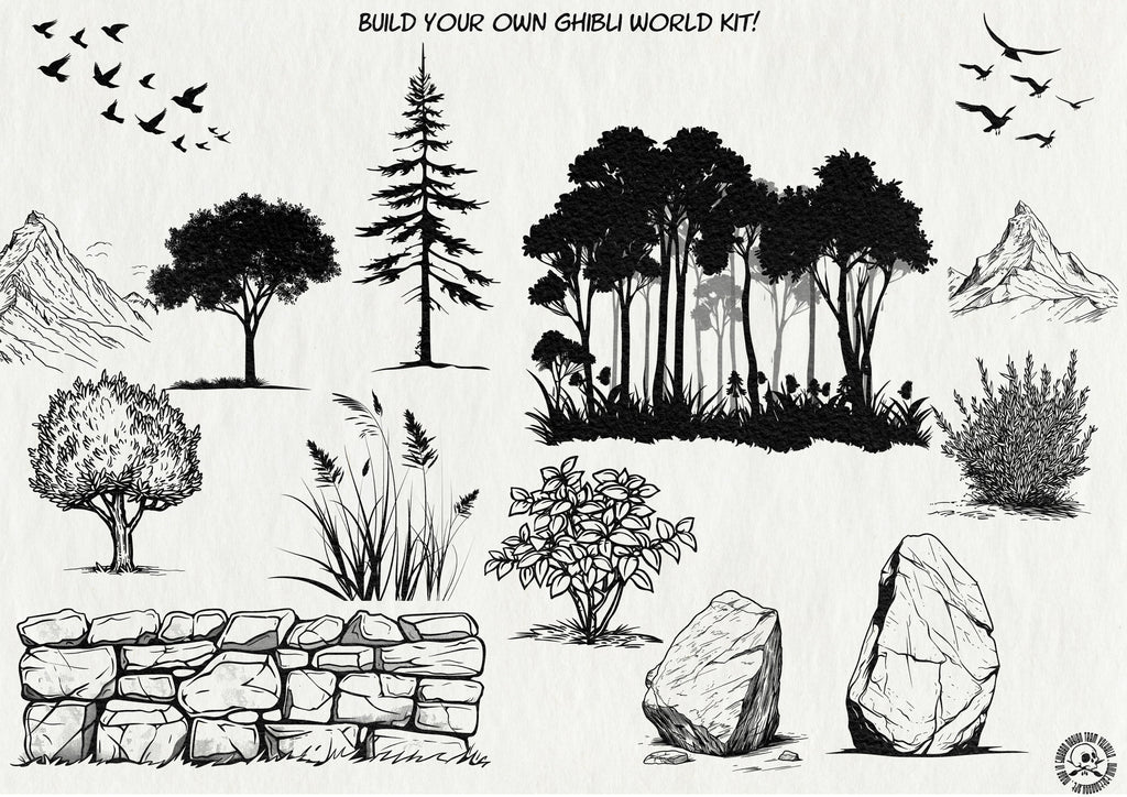 Ghibli paint studio, custom made brushes for Procreate