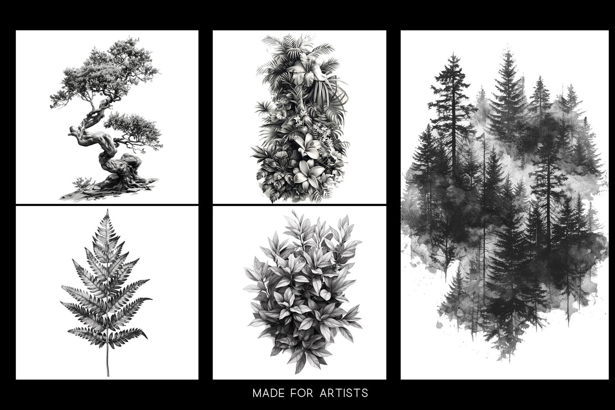 Procreate, landscape design kit, over 200 custom made references for Procreate