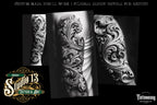 Baroque Scrollwork Design Kit: PNG & Procreate Stencils for Tattoos