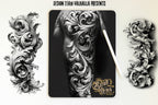 Baroque Scrollwork Design Kit: PNG & Procreate Stencils for Tattoos