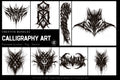 Goth Ink Tattoo Art: Procreate Stamps, Dark Calligraphy (Digital Download)