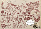 Traditional Tattoo Toolkit for Procreate, Build Your Own Designs, American Traditional Flash Brush Set