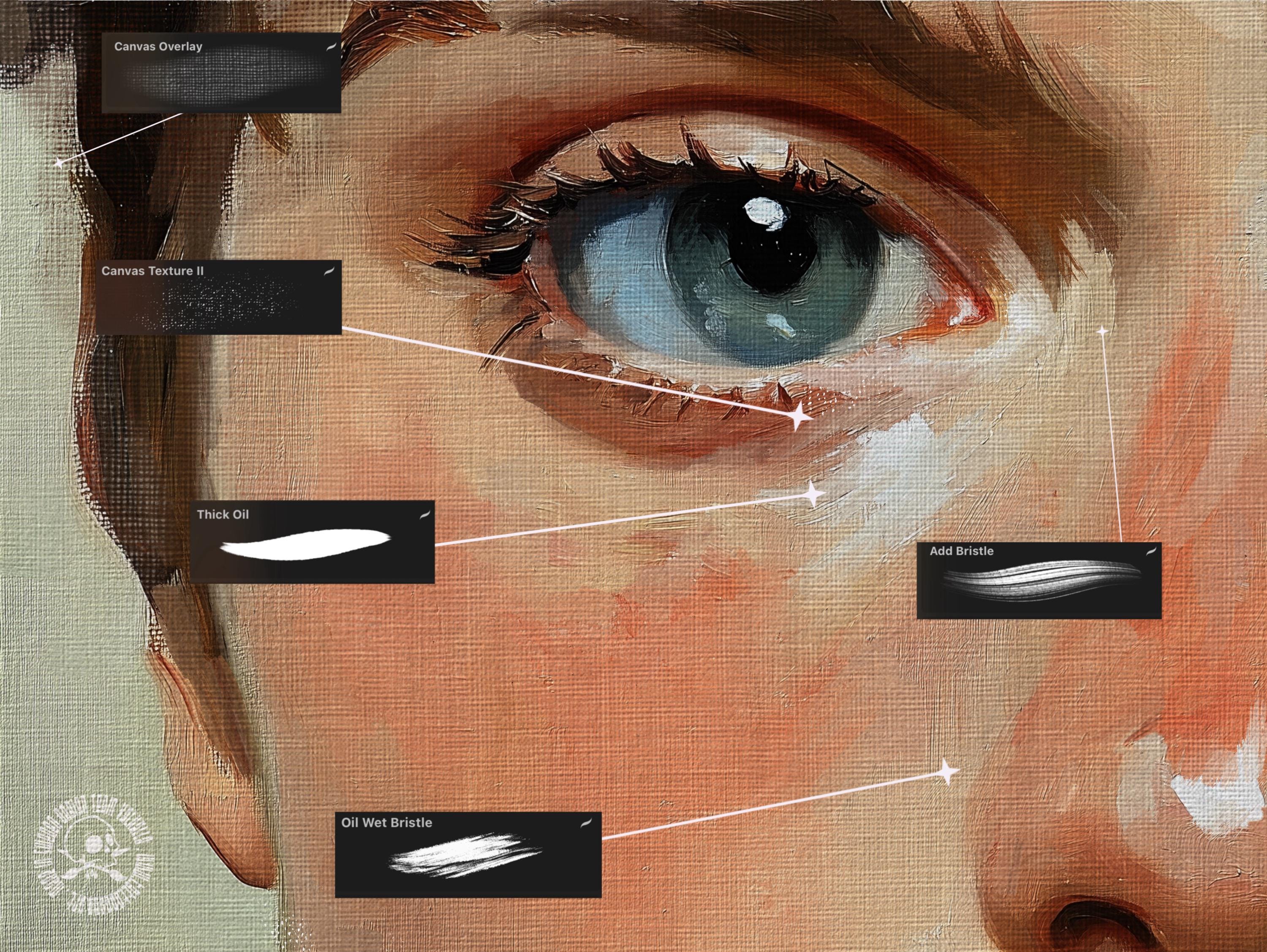 Master Oil Procreate Brush Set: 66 Custom Brushes, 4 Canvases