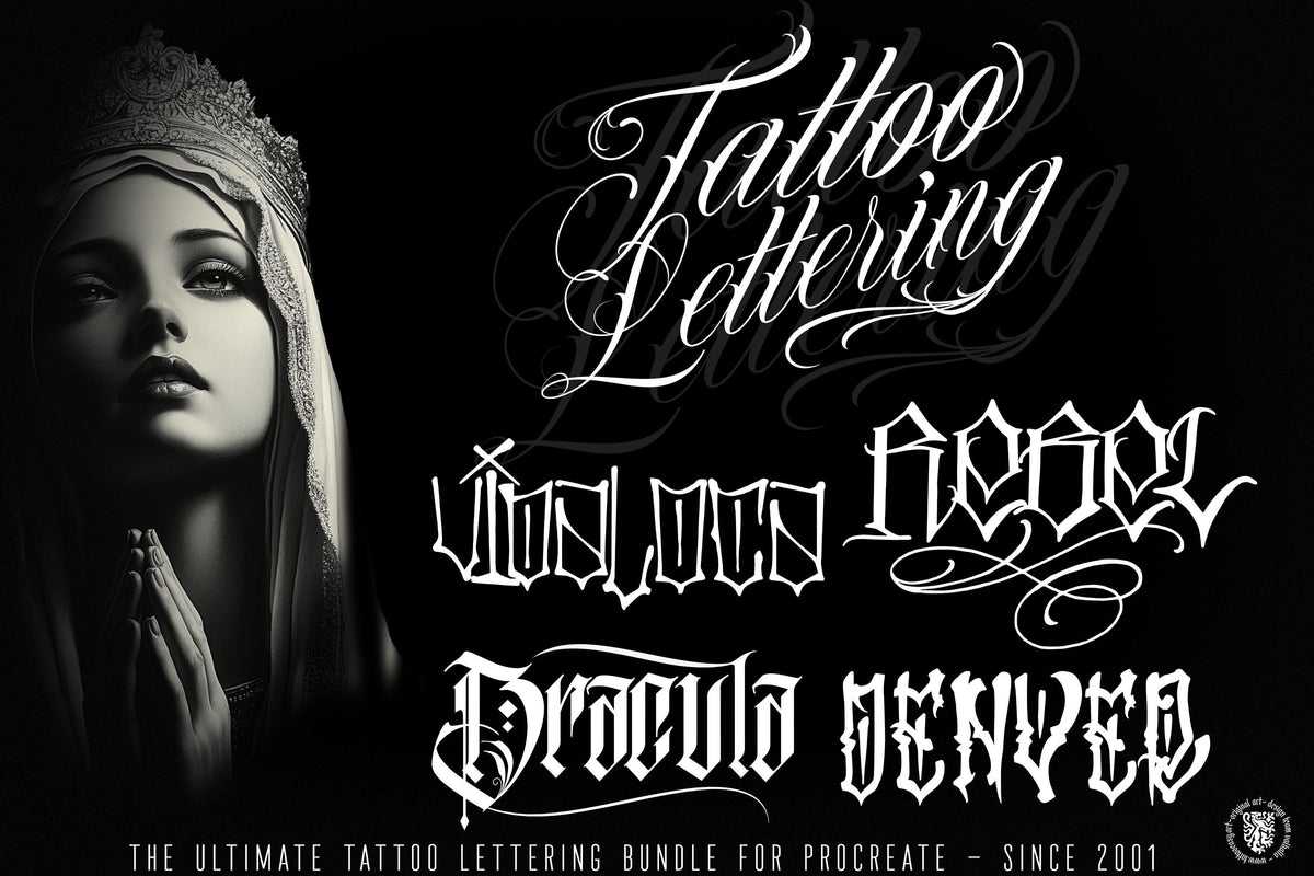 Custom Tattoo Lettering Vol.2 – Procreate Lettering Kit