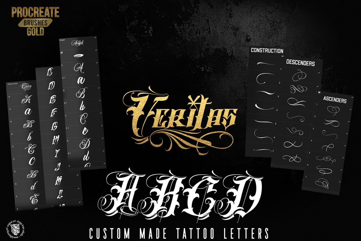 Custom Tattoo Lettering Vol.2 – Procreate Lettering Kit