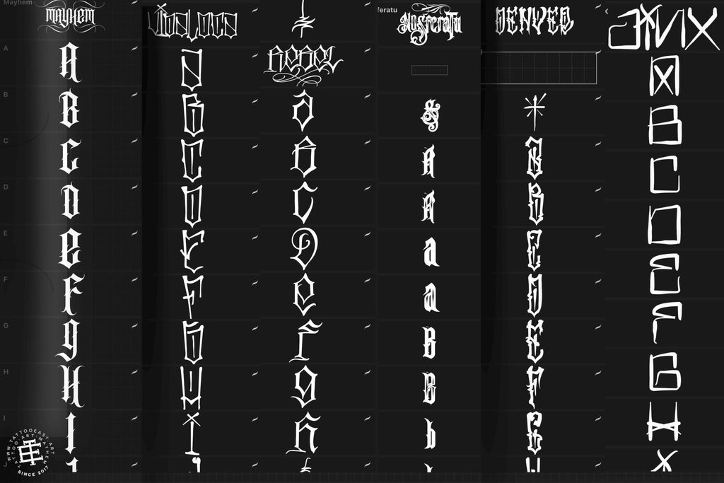 Custom Tattoo Lettering Vol.2 – Procreate Lettering Kit