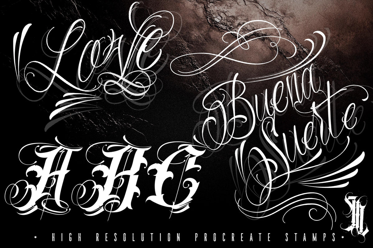 Custom Tattoo Lettering Vol.2 – Procreate Lettering Kit