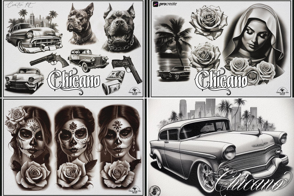 1000+ Chicano Tattoo Design Kit