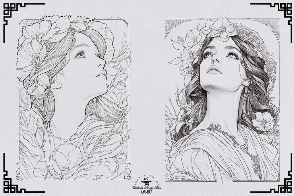 Art Nouveau Procreate Kit: ~400 Stamp Brushes (PDF)