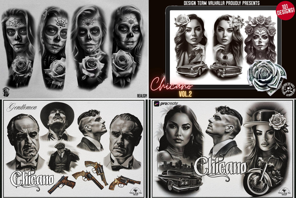 1000+ Chicano Tattoo Design Kit