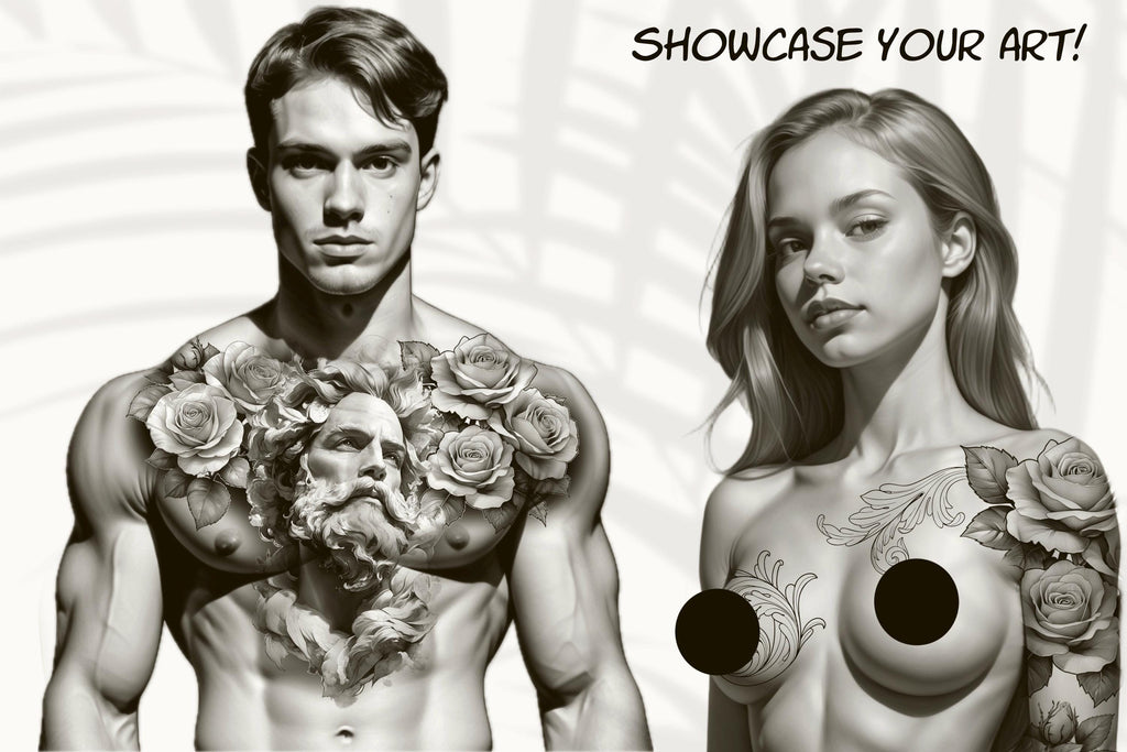 Procreate Tattoo Stamps: 145 Body Part Brushes for Tattoo Design