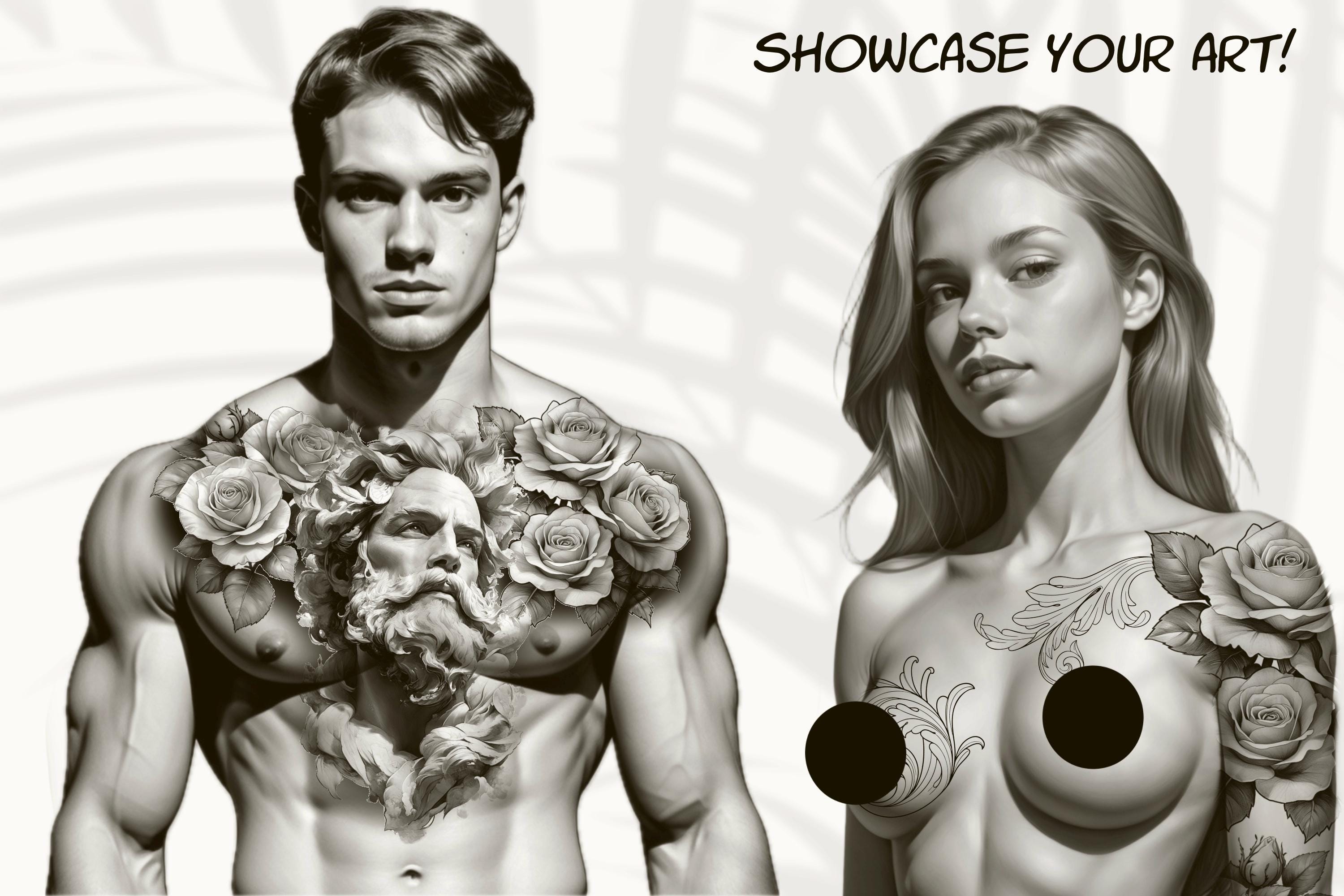 Procreate Tattoo Stamps: 145 Body Part Brushes for Tattoo Design