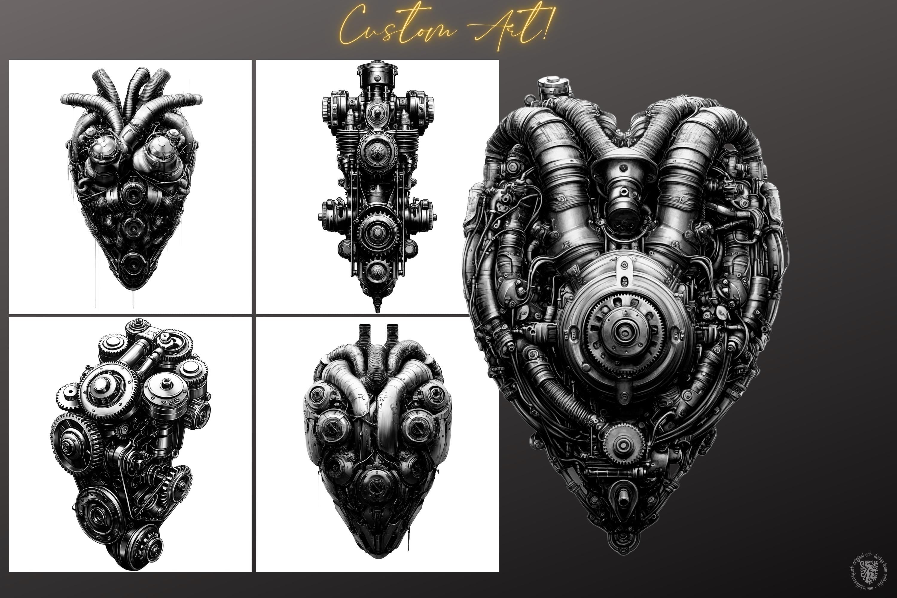 Biomech Design Kit: Procreate Brushes, SVG & PNG Files + Stencils