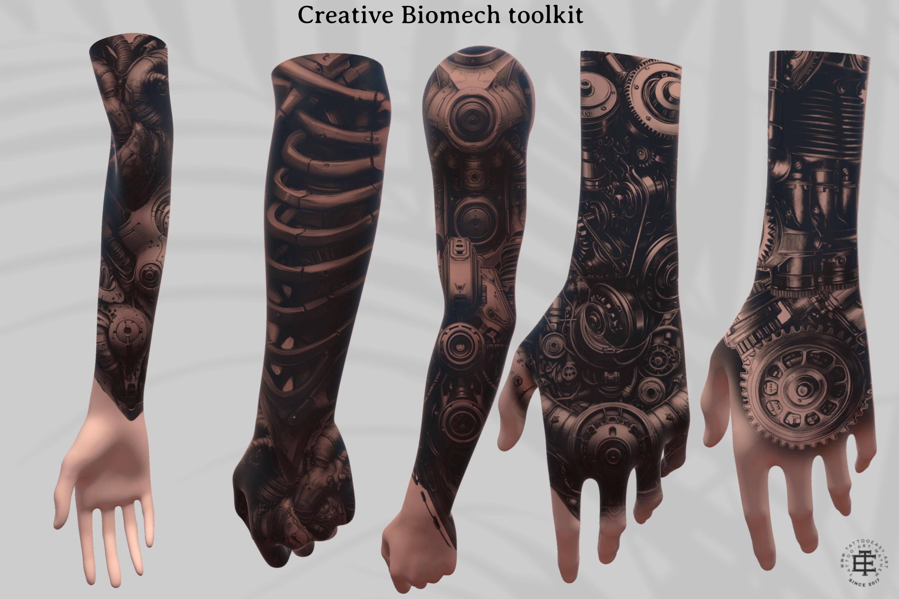 Biomech Design Kit: Procreate Brushes, SVG & PNG Files + Stencils