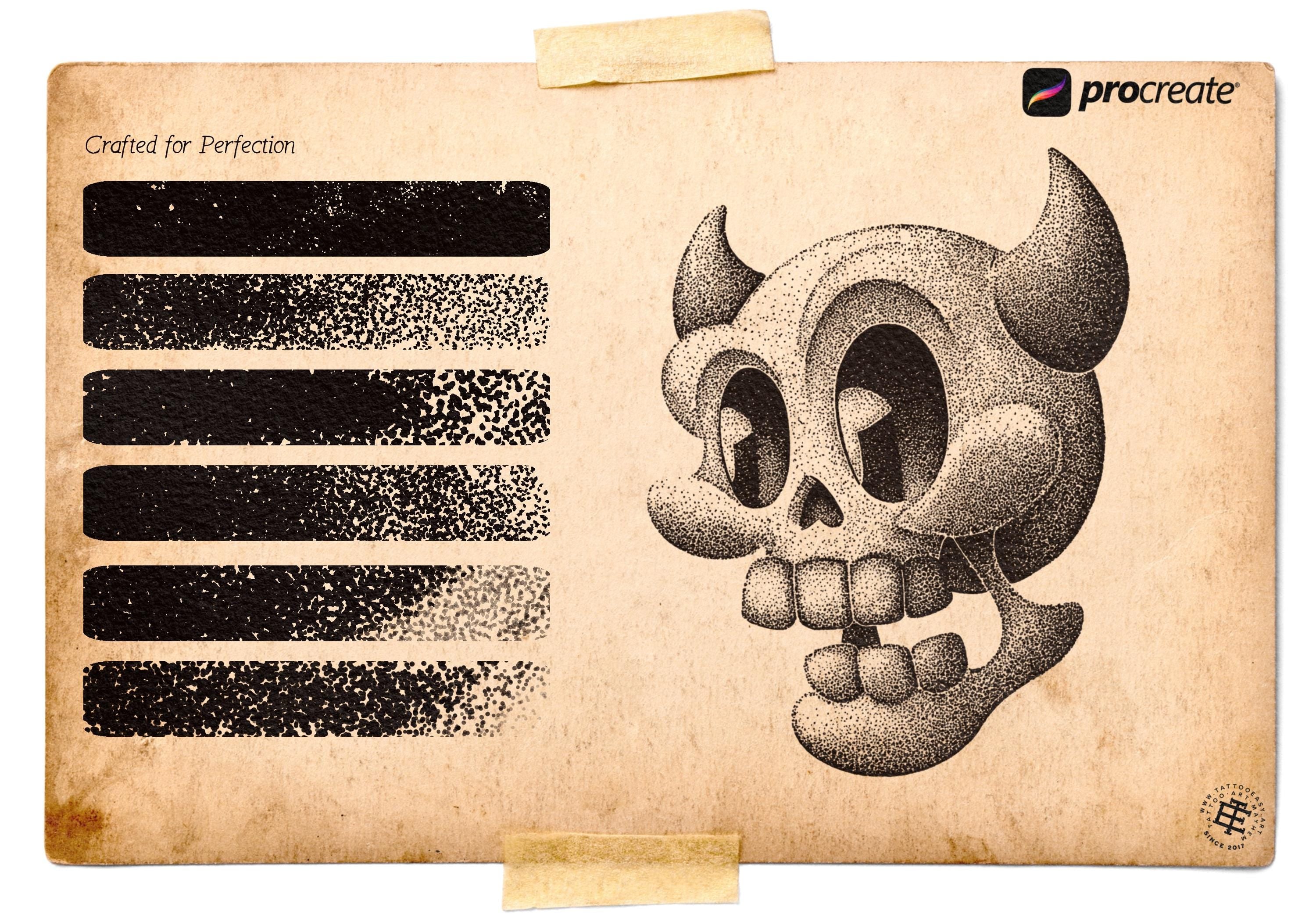 Procreate, stick n poke ~ 100% custom made brushes, designs, canvas & palettes