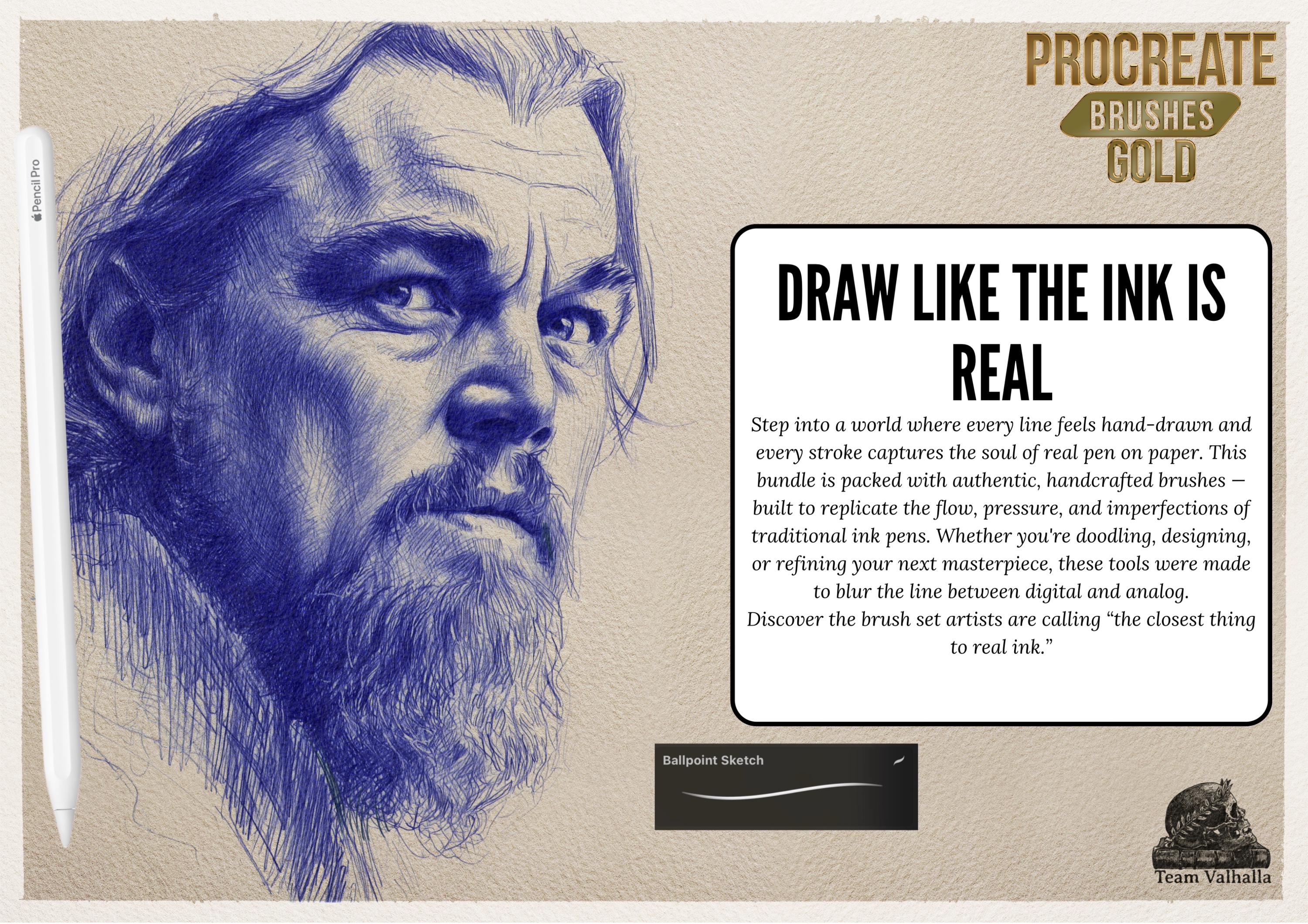 Procreate Brush Bundle: Outline Studio, Real Ink & Penmanship Brushes ( digital download )