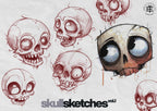 Skull Sketchbook: 500+ Procreate Stamps, Tattoo Art Reference (Digital Download)