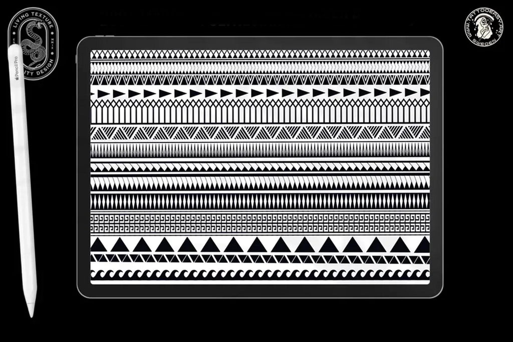 Procreate Tattoo Brushes: Polynesian & Maori Tribal Art Stamps + PNG Bundle