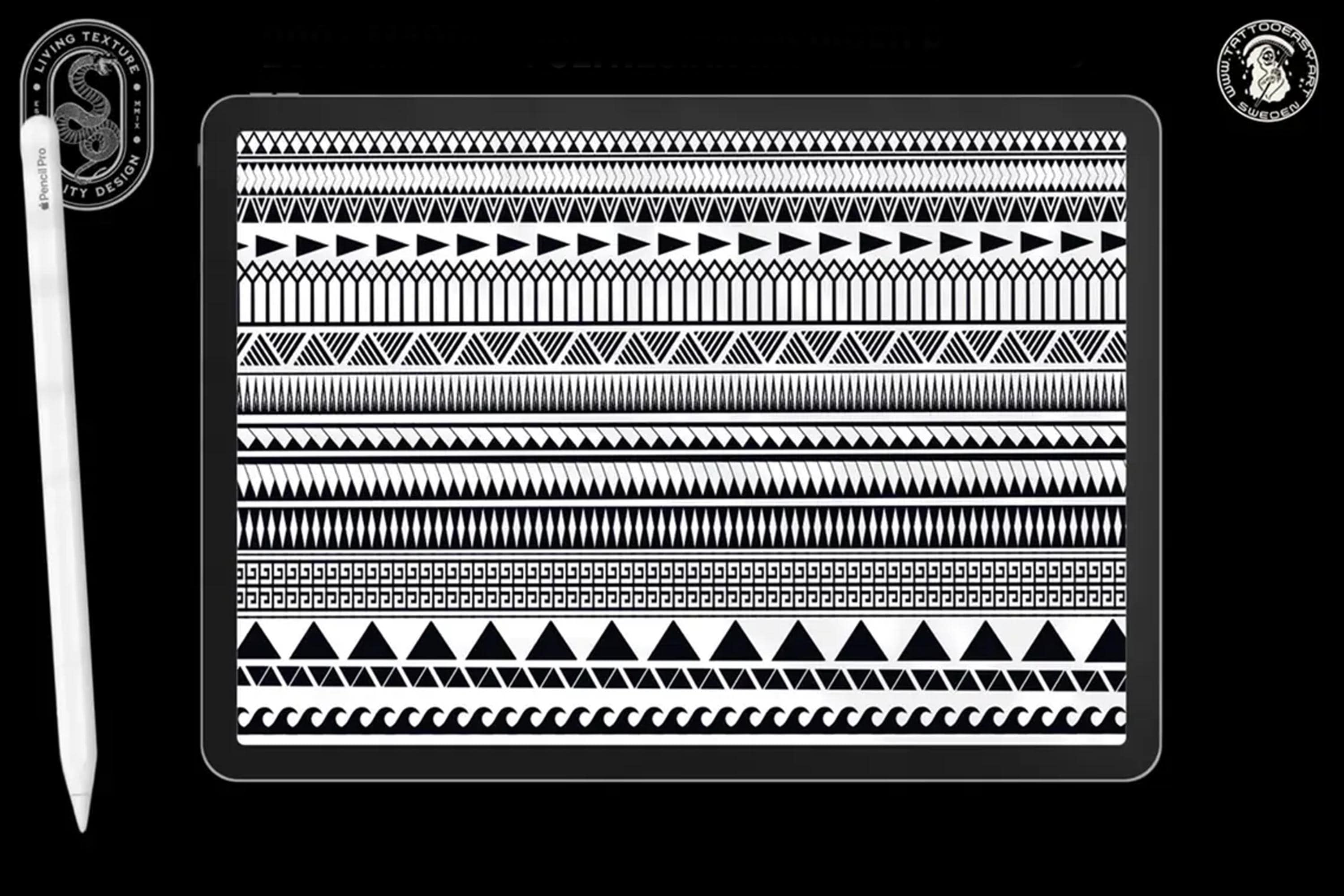 Procreate Tattoo Brushes: Polynesian & Maori Tribal Art Stamps + PNG Bundle