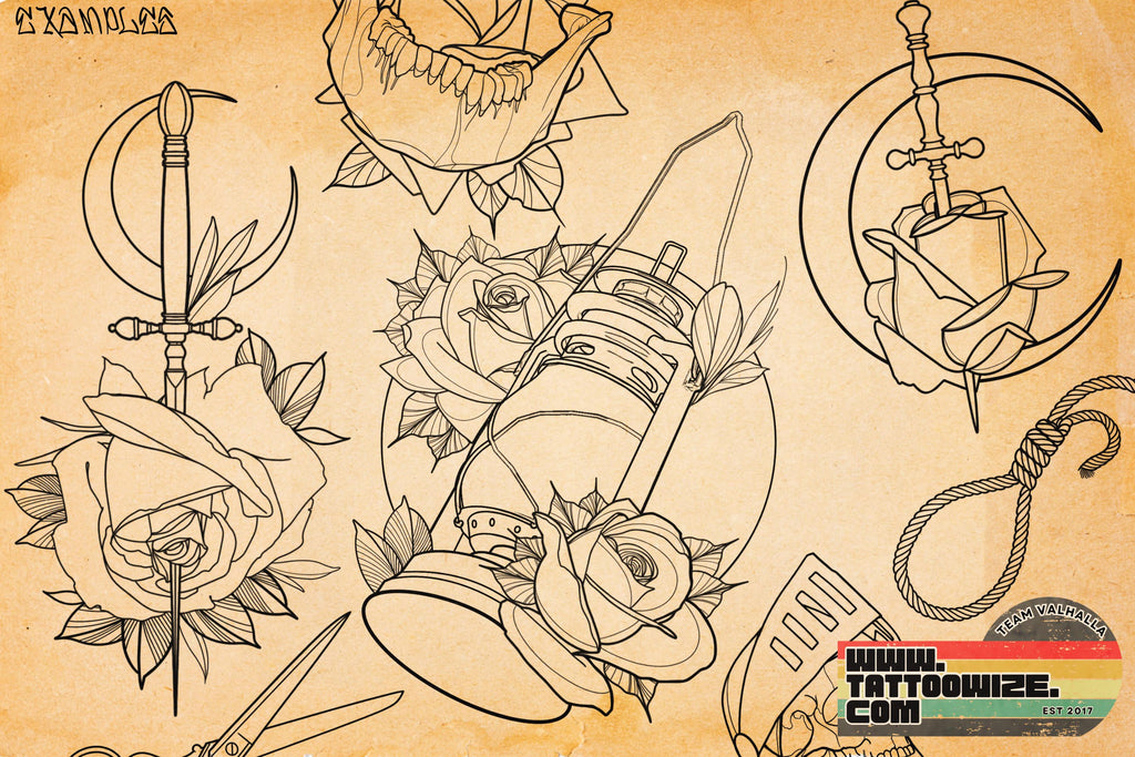 Neo-Traditional vol.1, Procreate creative design kit & custom art! 600+