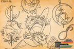 Neo-Traditional vol.1, Procreate creative design kit & custom art! 600+
