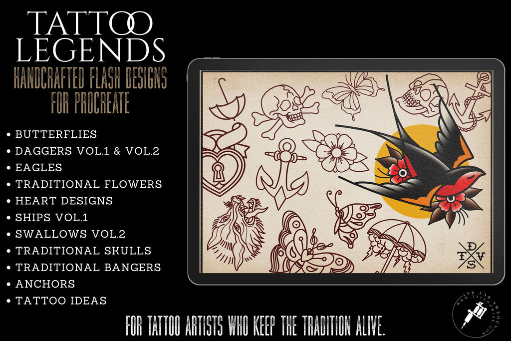 The Traditional Tattoo Artist Ultimate, Procreate kit for artists XXL - The original bundle crafted by hand!