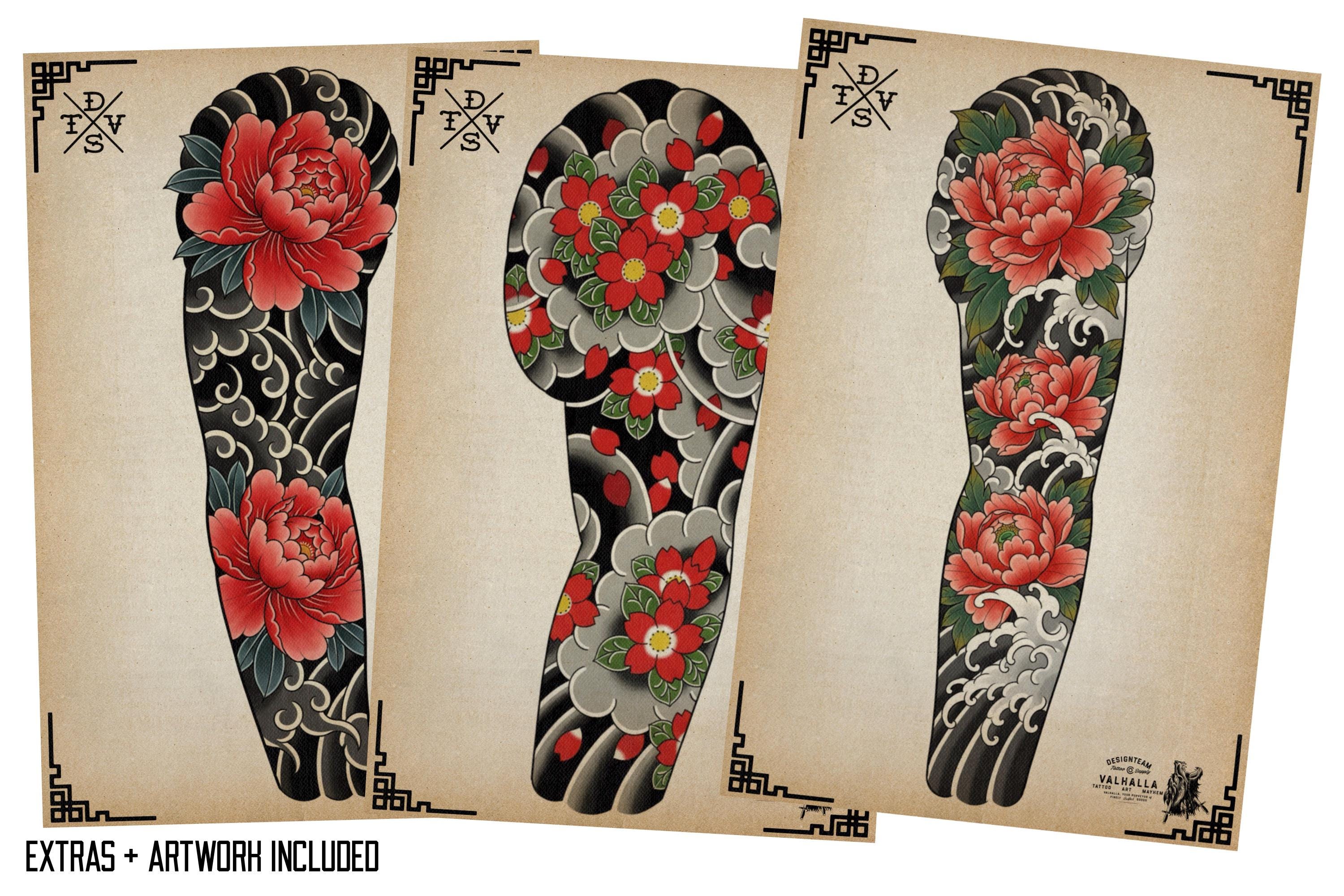 Japanese Tattoo Artist, Watercolor & Flash design kit