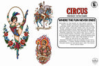 PDF, Circus Tattoo Stencils, Traditional Tattoo Art (Digital Download)